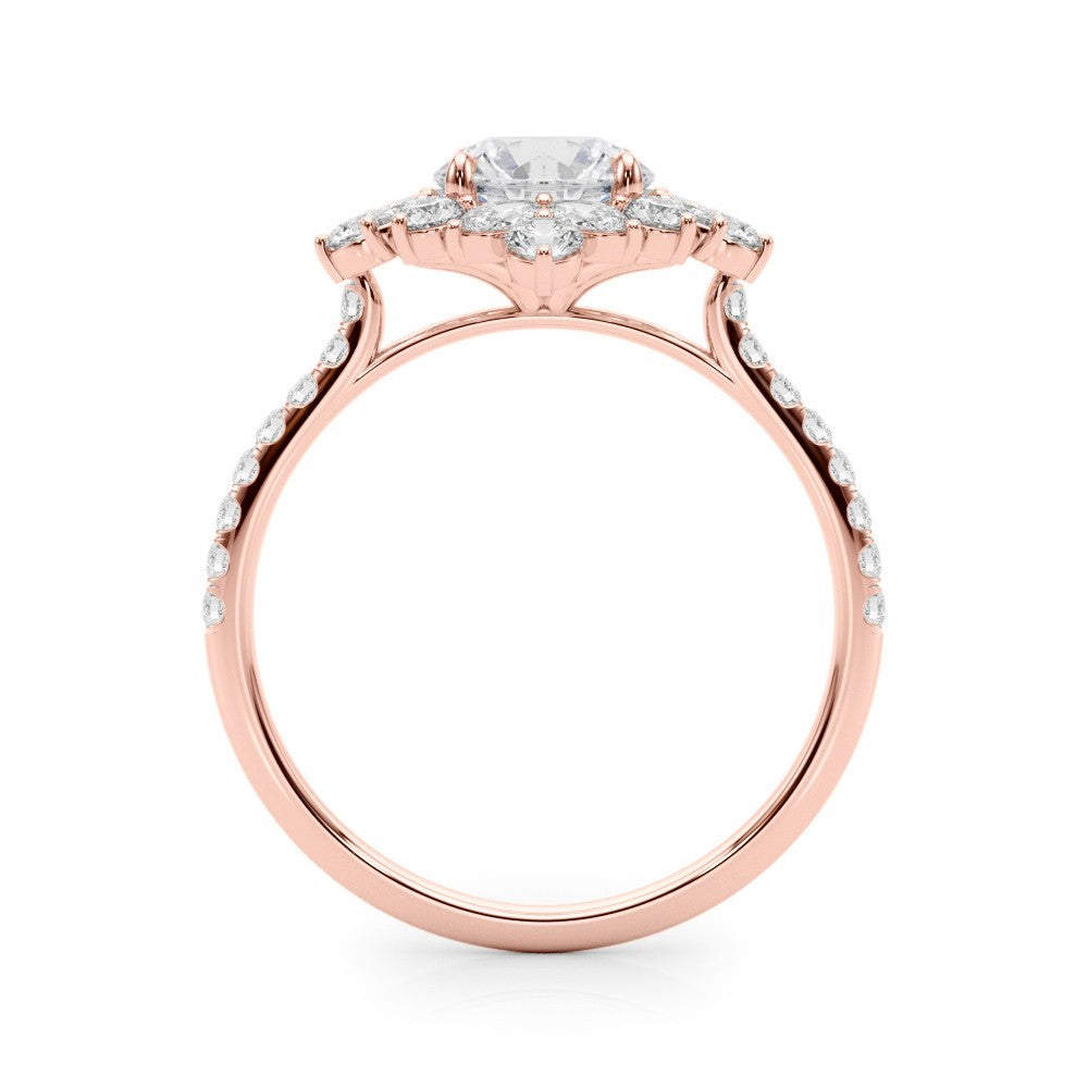 Lab-Grown Diamond Halo Engagement Ring in Platinum