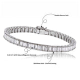 Bracelet tennis en or blanc 18 carats serti de diamants naturels taille baguette de 5 carats (meilleure offre)