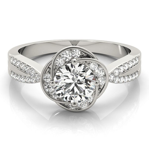 Lab Grown Round Diamond Halo Engagement Ring