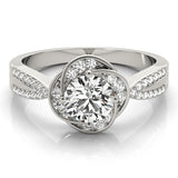 Lab Grown Round Diamond Halo Engagement Ring