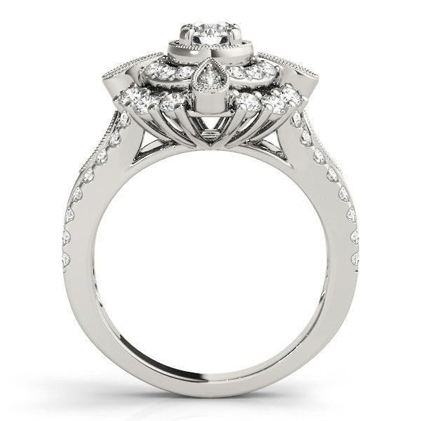 Lab Grown Round Diamond Halo Engagement Ring