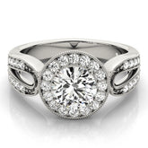 Lab Grown Round Diamond Halo Engagement Ring