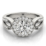 Lab Grown Round Diamond Halo Engagement Ring