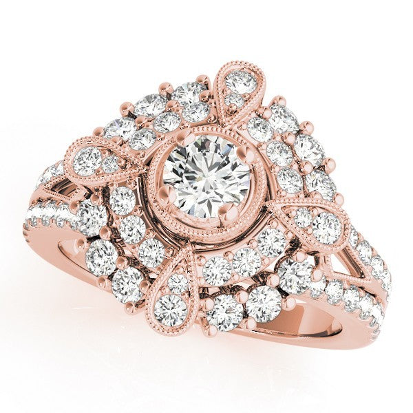 Lab Grown Round Diamond Halo Engagement Ring