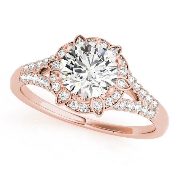 2.00Ct DE/VS Lab Grown Round Diamond Halo Engagement Ring 18K Yellow Gold