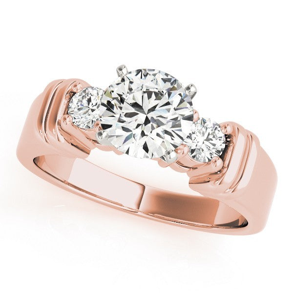 Lab Grown Round Diamond 3 Stone Engagement Ring