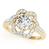 Lab Grown Round Diamond Halo Engagement Ring