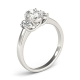 Lab Grown Oval Cut Diamond Trilogy Engagement Ring Platinum