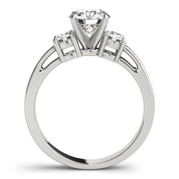 Lab Grown Round Diamond 3 Stone Engagement Ring Platinum DE/VS 2CT