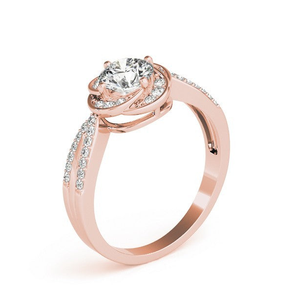 Lab Grown Round Diamond Halo Engagement Ring