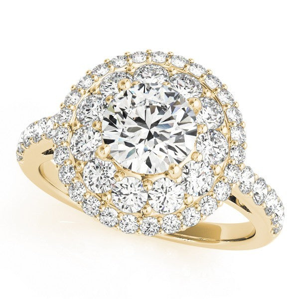 Lab Grown Round Cut Diamond Halo Engagement Ring