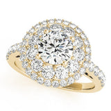 Lab Grown Round Cut Diamond Halo Engagement Ring