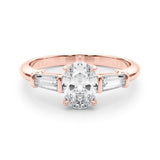 Lab-Grown Oval Diamond 3 Stone Engagement Ring