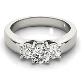 2.00Ct Lab Grown Round Brilliant Cut Diamond 3 Stone Engagement Ring Platinum