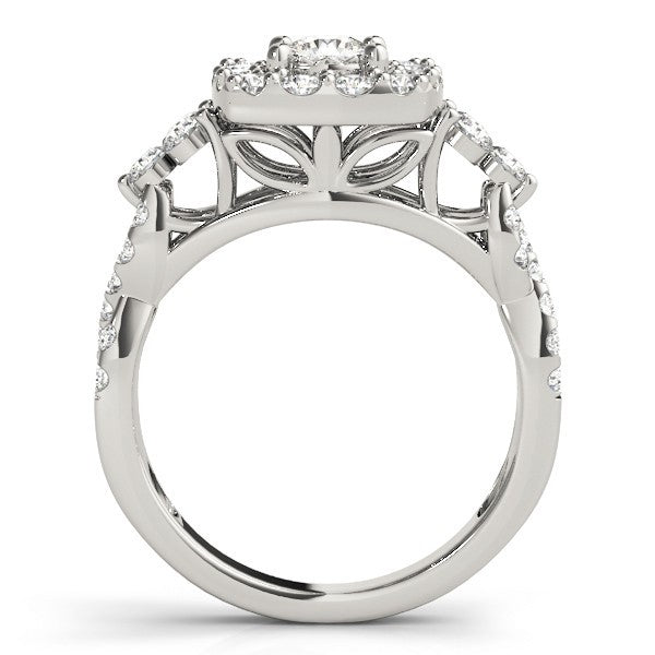 Lab Grown Round Diamond Halo Engagement Ring