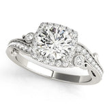 Lab Grown Round Diamond Halo Engagement Ring
