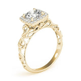Lab Grown Round Cut Diamond Halo Engagement Ring