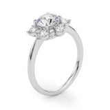 Lab-Grown Diamond Halo Engagement Ring in Platinum