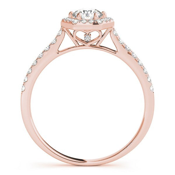 2.00Ct Lab Grown Round Diamond Halo Engagement Ring 18K Yellow Gold