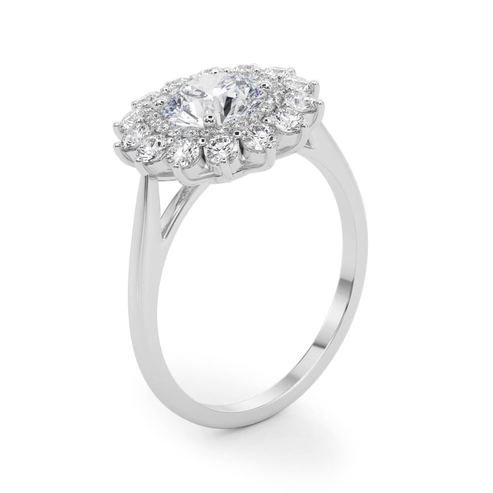 Lab-Grown Diamond Halo Engagement Ring in Platinum DE/VS 2.00 CT