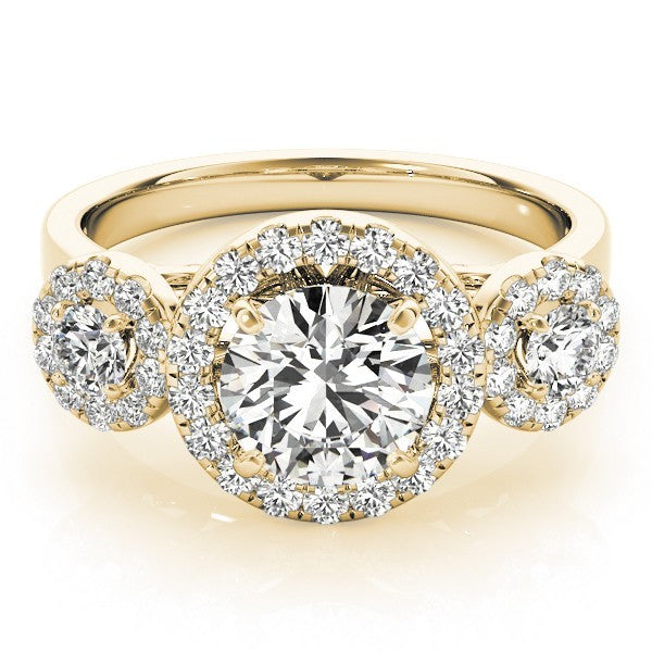 Lab Grown Round Cut Diamond Halo Engagement Ring