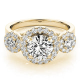 Lab Grown Round Cut Diamond Halo Engagement Ring