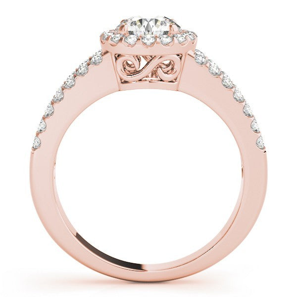 Lab Grown Round Diamond Halo Engagement Ring