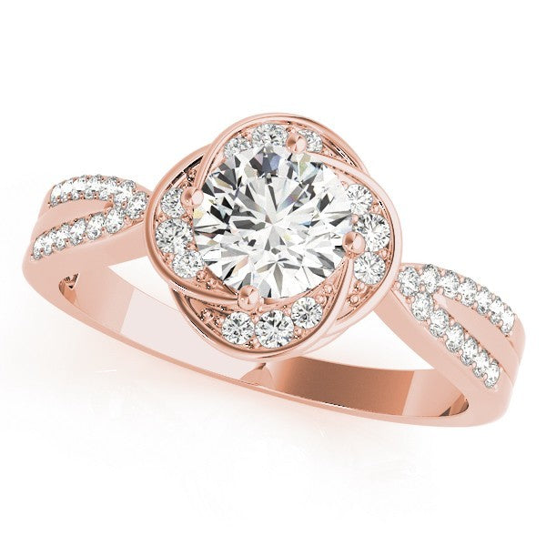 Lab Grown Round Diamond Halo Engagement Ring