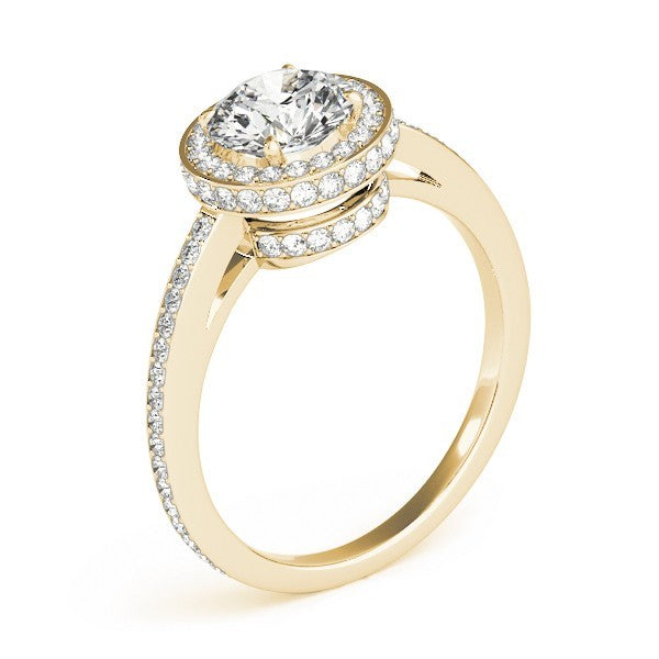 Lab Grown Round Diamond Halo Engagement Ring