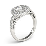 Lab Grown Round Cut Diamond Halo Engagement Ring