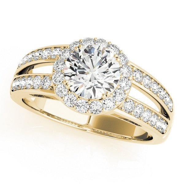 2.00Ct DE/VS Lab Grown Round Diamond Halo Engagement Ring 18K White Gold