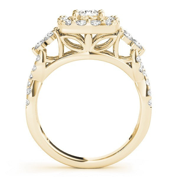 Lab Grown Round Diamond Halo Engagement Ring