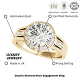 Lab Grown Round Diamond Halo Engagement Ring