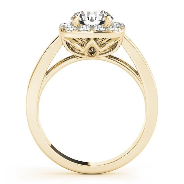 Lab Grown Round Cut Diamond Halo Engagement Ring
