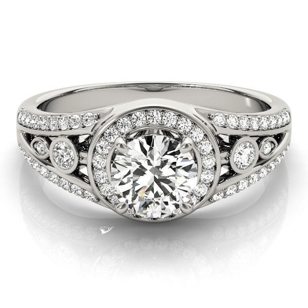 Lab Grown Round Diamond Halo Engagement Ring