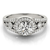 Lab Grown Round Diamond Halo Engagement Ring
