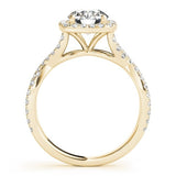 Lab Grown Round Diamond Halo Engagement Ring 18K White Gold