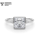 IGI Certified D/VS Princess Cut Lab Grown Diamond Solitaire Engagement Ring