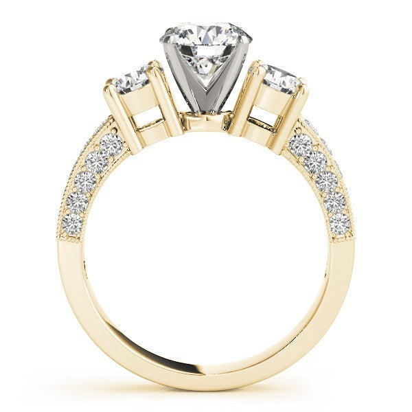 Lab Grown Round Diamond Trilogy Engagement Ring Platinum 2CT DE/VS