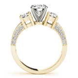 Lab Grown Round Diamond Trilogy Engagement Ring Platinum 2CT DE/VS