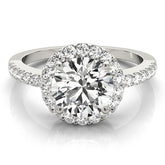 Lab Grown Round Diamond Halo Engagement Ring