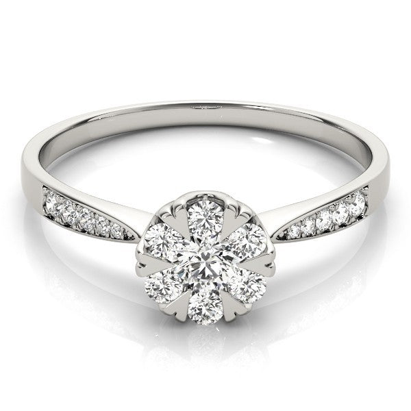 Lab Grown Round Diamond Halo Engagement Ring