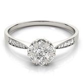 Lab Grown Round Diamond Halo Engagement Ring