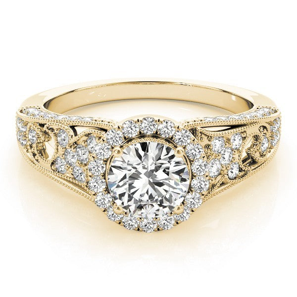 Lab Grown Round Diamond Halo Engagement Ring