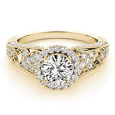 Lab Grown Round Diamond Halo Engagement Ring
