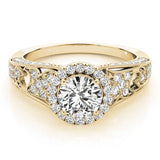 Lab Grown Round Diamond Halo Engagement Ring