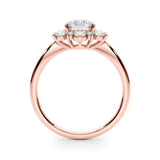 Lab-Grown Diamond Halo Engagement Ring in Platinum
