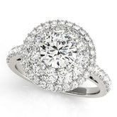 Lab Grown Round Cut Diamond Halo Engagement Ring