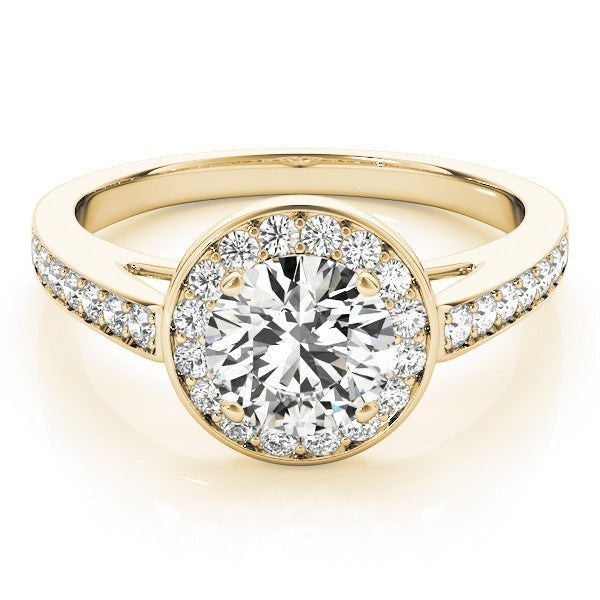Lab Grown Round Diamond Halo Engagement Ring
