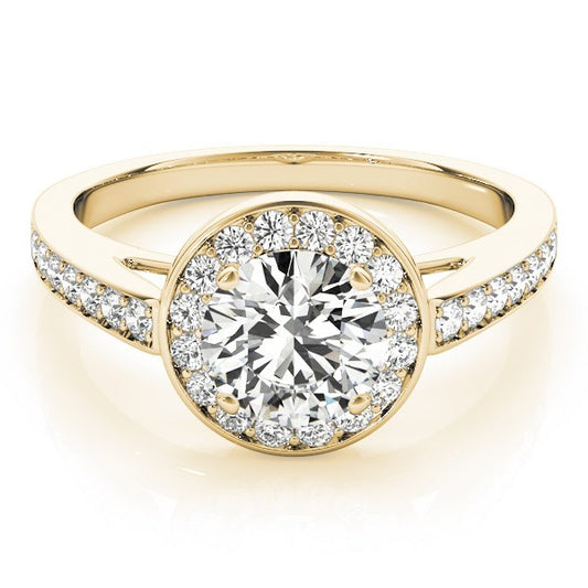 Lab Grown Round Diamond Halo Engagement Ring